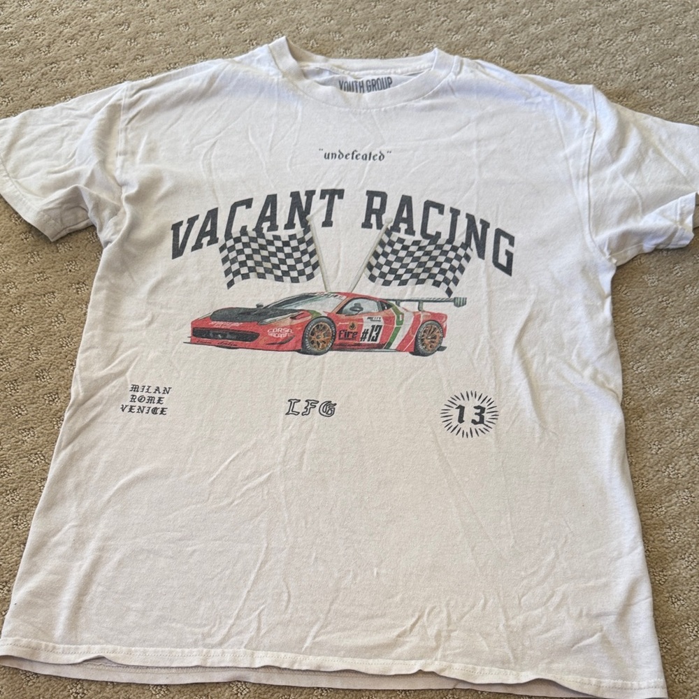 Undefeated White Vacant Racing Tee Vintage Graphic Tee